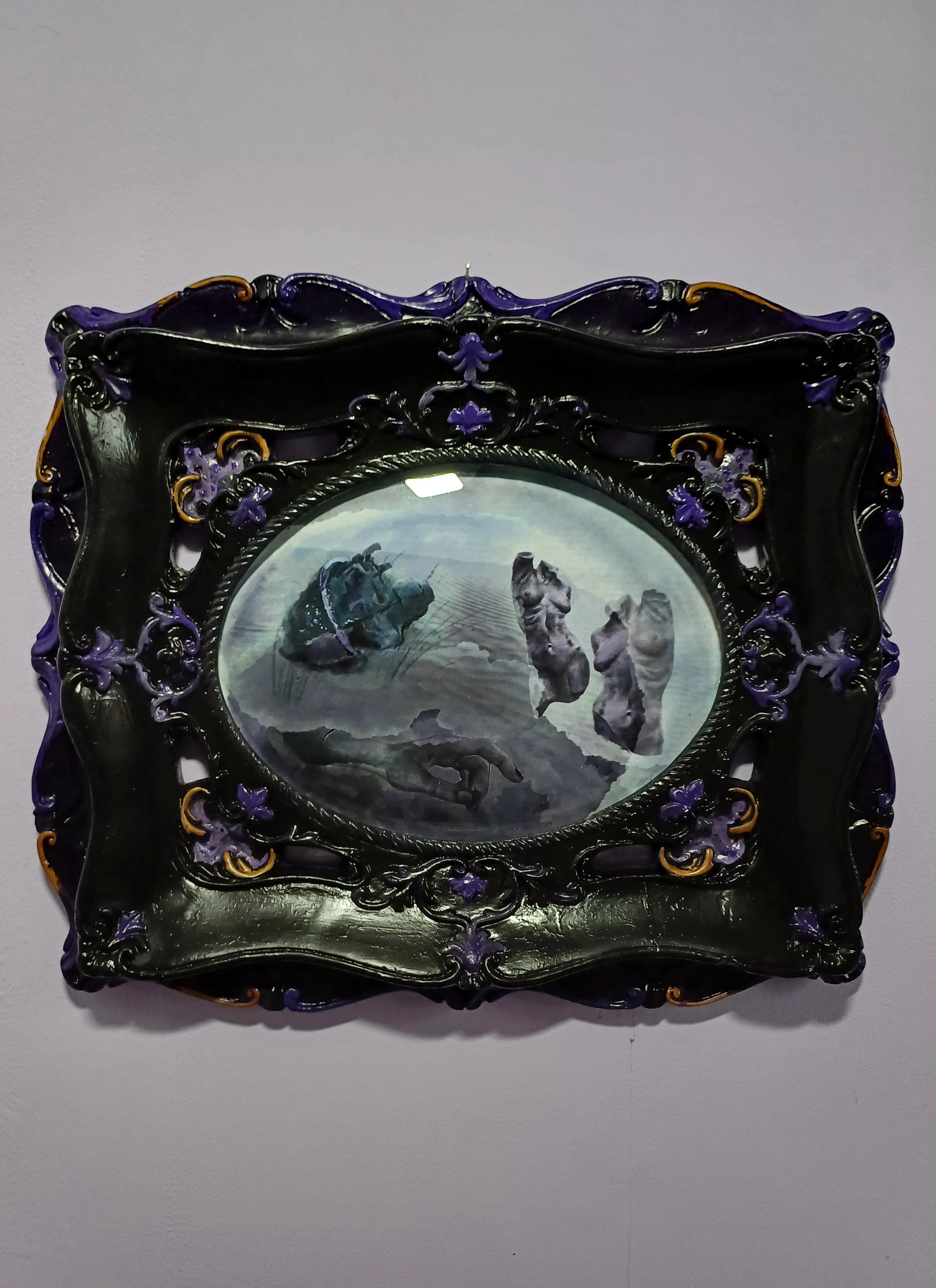 stampa digitale con cornice dipinta a mano